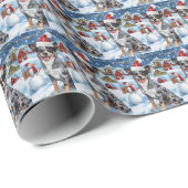Blue Heeler Dog Winter Wonderland Christmas Joy Cadeaupapier (Rol Hoek)