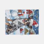 Blue Heeler Dog Winter Wonderland Christmas Joy Fleece Deken (Voorkant (Horizontaal))