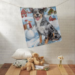 Blue Heeler Dog Winter Wonderland Christmas Joy Inbakerdoek<br><div class="desc">Dit feestelijke ontwerp vangt de vrolijke sfeer van het vakantieseizoen, met een schattige pup die een kerstmuts draagt. De hond is genesteld in een winterwonderland, compleet met een sneeuwpop, een versierde kerstboom en prachtig ingepakte cadeaus. Sneeuwvlokken herfsten zachtjes en voegen een magische toets toe aan het tafereel, terwijl de levendige...</div>