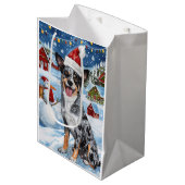 Blue Heeler Dog Winter Wonderland Christmas Joy Medium Cadeauzakje (Voorkant Gekanteld)
