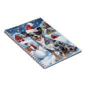 Blue Heeler Dog Winter Wonderland Christmas Joy Notitieboek (Rechterzijde)