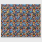 Blue Heeler Dogs Trick-or-Treating in Halloween Co Cadeaupapier (Vlak)