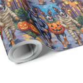 Blue Heeler Dogs Trick-or-Treating in Halloween Co Cadeaupapier (Rol Hoek)