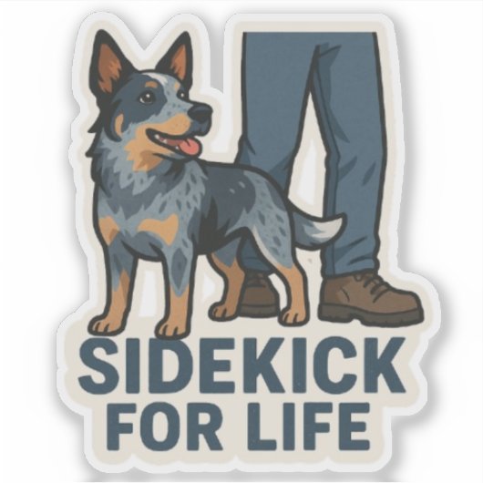 Blue Heeler Friend Sticker (Voorkant)