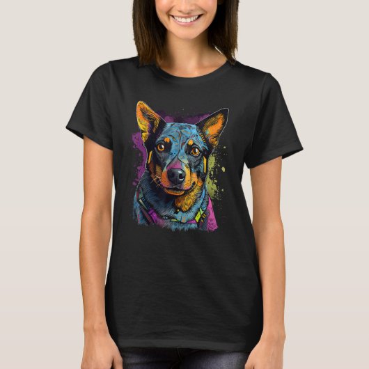 Blue Heeler Geometry Australian Cattle Dog Mandala T-shirt (Voorkant)