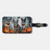 Blue Heeler Halloween Spoken Bagagelabel (Achterkant horizontaal)