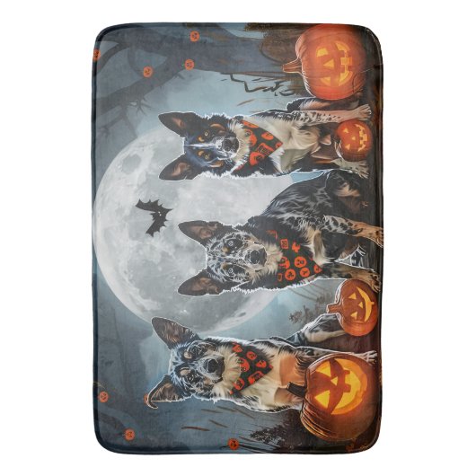 Blue Heeler Halloween Spooky Badmat (Voorkant Verticaal)