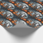 Blue Heeler Halloween Spooky Cadeaupapier (Hoek)