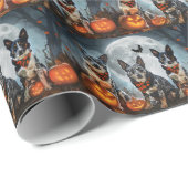 Blue Heeler Halloween Spooky Cadeaupapier (Rol Hoek)