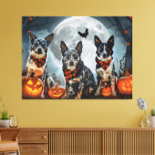 Blue Heeler Halloween Spooky Canvas Afdruk (Insitu (Woonkamer))
