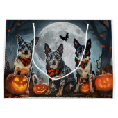Blue Heeler Halloween Spooky Groot Cadeauzakje (Voorkant)