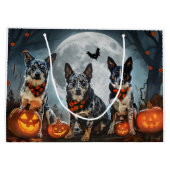 Blue Heeler Halloween Spooky Groot Cadeauzakje (Achterkant)