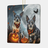 Blue Heeler Halloween Spooky Keramisch Ornament (Links)