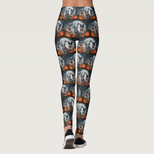 Blue Heeler Halloween Spooky Leggings (Achterkant)