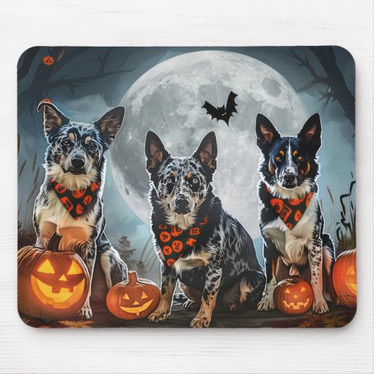 Blue Heeler Halloween Spooky Muismat (Voorkant)