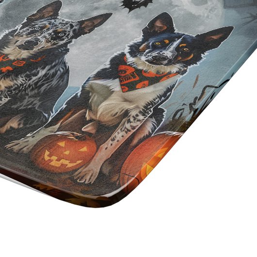 Blue Heeler Halloween Spooky Snijplank (Hoek)