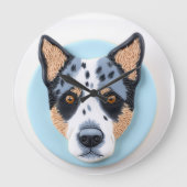 Blue Heeler Hond 3D Geïnspireerd Grote Klok (Voorkant)