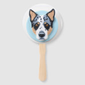 Blue Heeler Hond 3D Geïnspireerd Handwaaier (Achterkant)