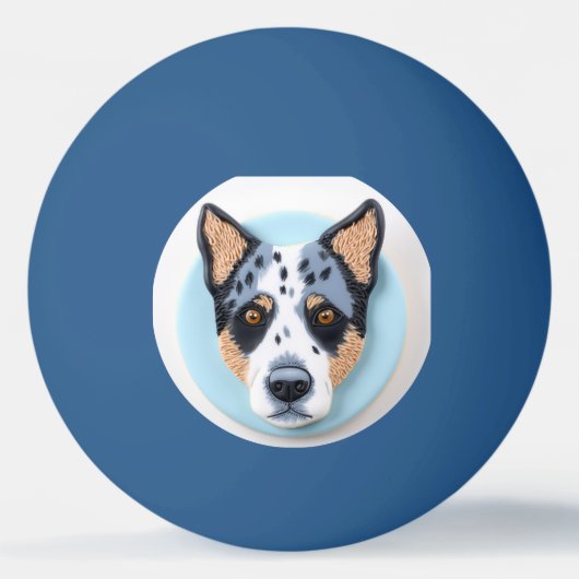 Blue Heeler Hond 3D Geïnspireerd Pingpongbal (Voorkant)