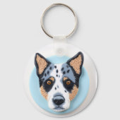 Blue Heeler Hond 3D Geïnspireerd Sleutelhanger (Achterkant)