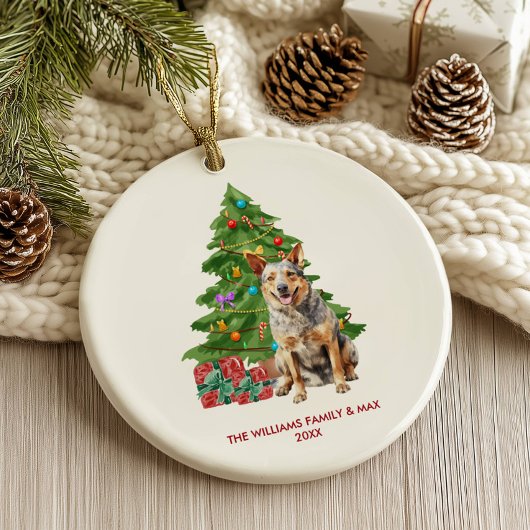 Blue Heeler hond gepersonaliseerde kerst Keramisch Ornament