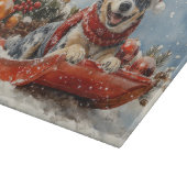 Blue Heeler Hond in Sledge Laat het Sneeuw Kerstmi Snijplank (Hoek)