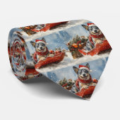 Blue Heeler Hond in Sledge Laat het Sneeuw Kerstmi Stropdas (Opgerold)