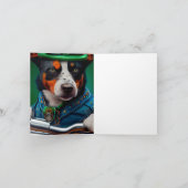 Blue Heeler-hond rijdt op fiets St. Patrick's Day Kaart (Binnen)