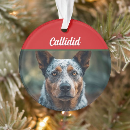 Blue Heeler Hond Vakantie Foto Kerstmis Ornament (Boom)