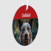 Blue Heeler Hond Vakantie Foto Kerstmis Ornament (voorkant)