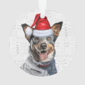 Blue Heeler Hond Vakantie Foto Kerstmis Ornament (achterkant)