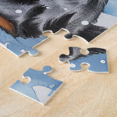 Blue Heeler Hond Winter Wonderland Kerstvreugde Legpuzzel (Zijkant)