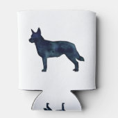 Blue Heeler Hondenras Silhouette Black Waterverf Blikjeskoeler (Achterkant)