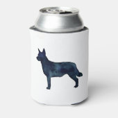 Blue Heeler Hondenras Silhouette Black Waterverf Blikjeskoeler (Blikje Achterkant)