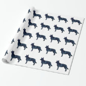Blue Heeler Hondenras Silhouette Black Waterverf Cadeaupapier (Uitgerold)