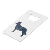 Blue Heeler Hondenras Silhouette Black Waterverf Creditkaart Flessenopener (Voorkant Gekanteld)