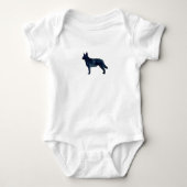 Blue Heeler Hondenras Silhouette Black Waterverf Romper (Voorkant)