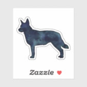Blue Heeler Hondenras Silhouette Black Waterverf Sticker (Vel)