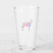 Blue Heeler Hondenras Silhouette Geo Paars Glas (Achterkant)