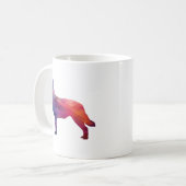 Blue Heeler Hondenras Silhouette Geo Paars Koffiemok (Voorkant links)