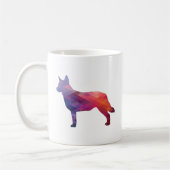 Blue Heeler Hondenras Silhouette Geo Paars Koffiemok (Links)