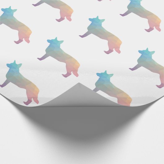 Blue Heeler Hondenras Silhouette Geo Pastel Cadeaupapier (Hoek)