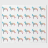 Blue Heeler Hondenras Silhouette Geo Pastel Cadeaupapier (Vlak)