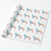 Blue Heeler Hondenras Silhouette Geo Pastel Cadeaupapier (Uitgerold)