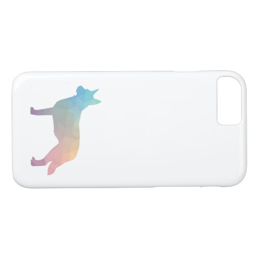 Blue Heeler Hondenras Silhouette Geo Pastel Case-Mate iPhone Case (Achterkant (Horizontaal))