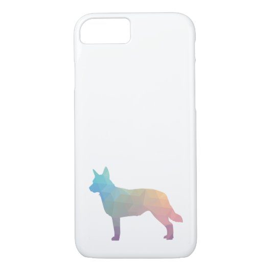 Blue Heeler Hondenras Silhouette Geo Pastel Case-Mate iPhone Case (Achterkant)