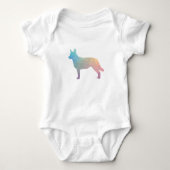 Blue Heeler Hondenras Silhouette Geo Pastel Romper (Voorkant)