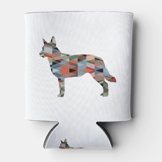 Blue Heeler Hondenras Silhouette Geo Plays Blikjeskoeler (Voorkant)