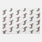 Blue Heeler Hondenras Silhouette Geo Plays Theedoek (Horizontaal)