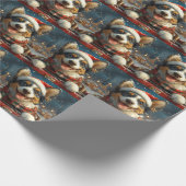 Blue Heeler Hondenroller Onderzetter Kerst Cadeaupapier (Hoek)